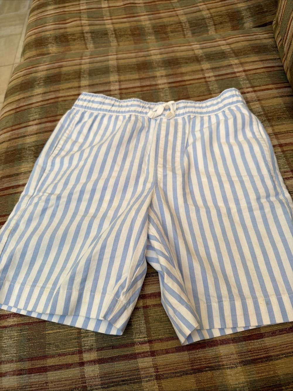 Janie and Jack Blue and White Striped Kids Casual Shorts